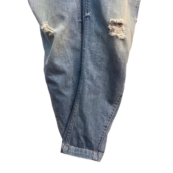 ZARA Z1975  Distressed Size Small Denim Overalls Adjustable Straps - Picture 6 of 13